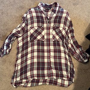 Plaid Buttoned Long Sleeve